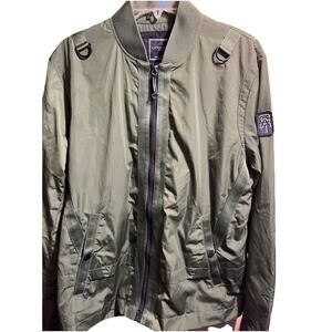 Caterpillar Men’s L Green Polyester Jacket Long Sleeve Full Zip Windbreaker